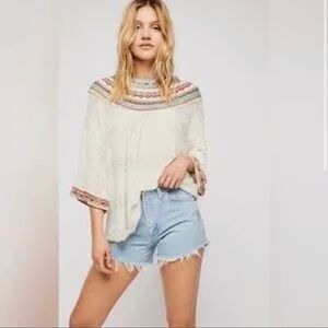 NWT Size M/L , Navy Blue Women's Top with Multicolor Accents